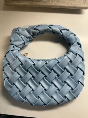 Urban Expressions Braided Hobo Shoulder Bag in Light Blue